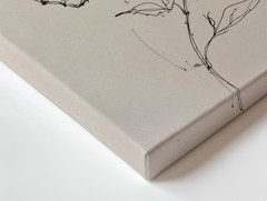 Canvas Wall Art a Delicate Black Ink Sketch of a Butterfly Perched on a Flower
