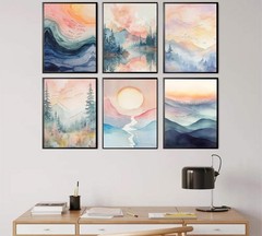 6Pcs Mental Health Wall Art Watercolor Abstract Psychology Therapy Motivational