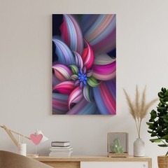 Art Poster Overlapping Flowers Unframed Inside Canvas Wallart 12×18 Inch 1-Piece