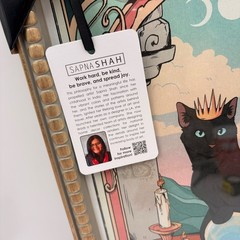 Sapna Shah The High Priestess Tarot Black Cat Framed Wall Art Gold 12×18 New