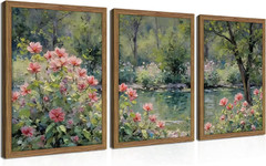 Framed Floral Canvas Wall Art Set – 3 Piece (12×16 in)