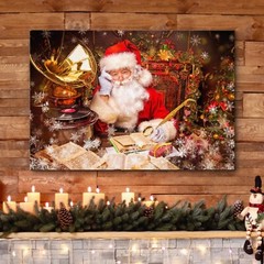 32″x48″ – Canvas Print Wall Art – Merry Christmas Santa Claus Home Decor