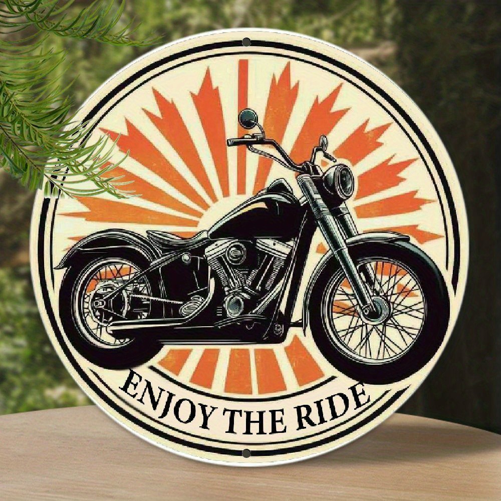 Wall Art Decor For Home, Vintage Motorcycle Tin Metal Signs Graphic Aluminum Ci