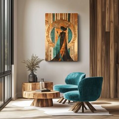 1920’s Woman Art Deco Style Vintage Wall Art Print on Canvas | Elegant 20’s Girl