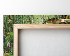 Canvas art print giclée poster pillow Tigers and other exotic animals rainforest