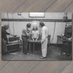 Art Print Human Experiment Glass Dome Laboratory Weird Science Monochrome