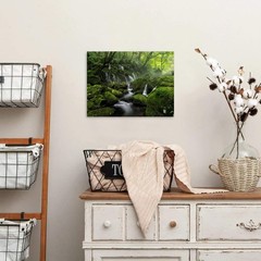 Waterfall Canvas Wall Art for Living Room Nature Forest Picture Wall Decor Fo…
