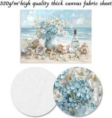 Ocean Beach Canvas Wall Art Seascape Seashells Starfish Coastal Poster Print