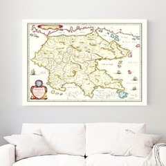 Old Map of Greece 1665 – Vintage Greece Art Wall Decor