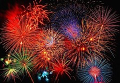 Colorful Fireworks Wall Mural 144Wx100H Removable| Colors Explosion Celebration