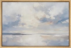 Wall26 Seascape Framed Wall Art Abstract Coastal Ocean Illustration Canvas Print