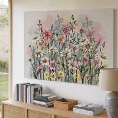 Serene, Watercolor-style Illustration Featuring A Lush Array Wall Art Home Decor
