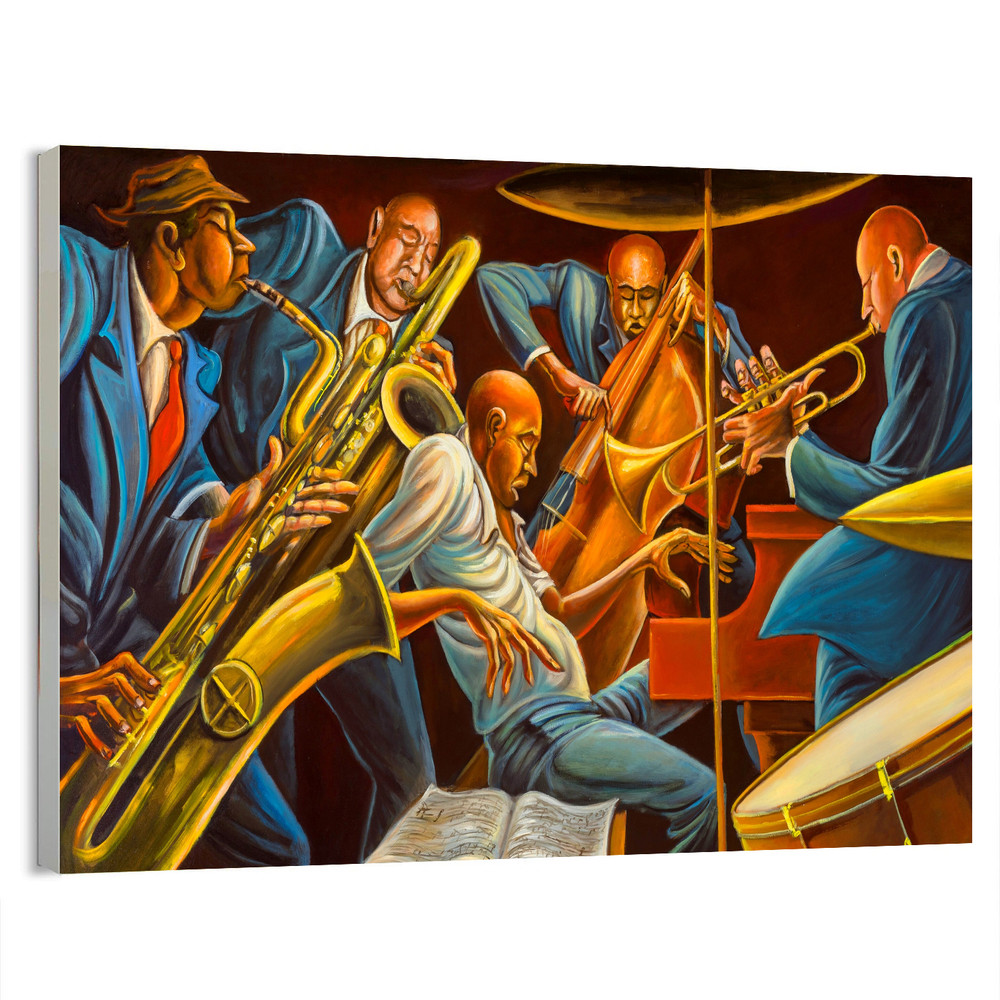 Jazz Quintet Contemporary Poster or Canvas Wall Art Home Decor Print