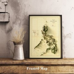 Philippines Map, Philippines 2D Relief Map, Philippines Vintage Map – 2D Flat