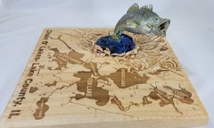 Chain of Lakes, Lake County Illinois Wall Art Bass/ Fishing Memorabilia 10×10