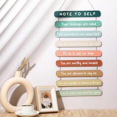 Inspirational Mental Health Wall Decor – Wooden Affirmations for Home Therapy
