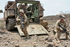 AAv7 AMPHIBIOUS LANDING VEHICLE & Marines Military Tank Poster Picture Photo