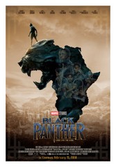 Black Panther (Africa Outline Version) Movie Poster (2018) 24×36 inches