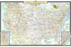 32»x50» United States Map 1953 US USA Geography History Educational Poster
