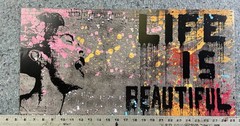 Banksy Life Is Beautiful Poster 12×24 Street Art Graffiti Licensed Print