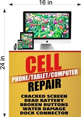 Phone Repair 07 Perforated Mesh See-Through Window Vinyl Cell Tablet Vertical