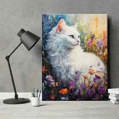 Charming Ragdoll Cat and Lavender Wall Art Canvas Unframed/Framed