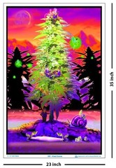 Scorpio Posters Weed Gnomes – Flocked – Blacklight Poster 35″L x 23″W, White
