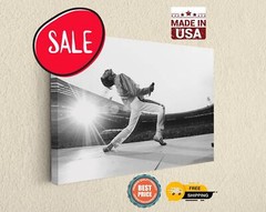 Freddie Mercury Canvas Print London Wembley Stadium Live Aid 1985 Vintage Photo
