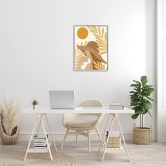Modern Boho Chic Stupell Industries Framed Wall Art 24×30 Woman in Hat Yellow…