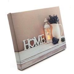 Country Home Lantern Vase LED Light Up Lighted Canvas Wall or Tabletop Picture