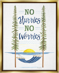 Serene Hammock Scene Floating Framed Wall Art by Deb Strain