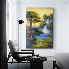 Art Poster Tree Waterfall Home Unframed Interior Canvas Decor 12×18 Inch 1-Piece