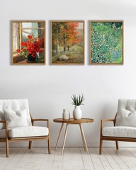Framed Wall Art,Autumn Tree Oil Painting Canvas Poster Vintage Fall Landscape…