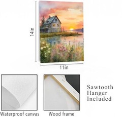 11×14 Sunset Farm Farmhouse Canvas Wall Art