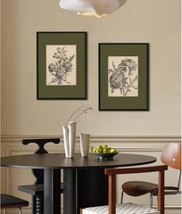 Flower Sketch Wall Art Sage Green Floral Canvas Poster Vintage Botanical Wall De