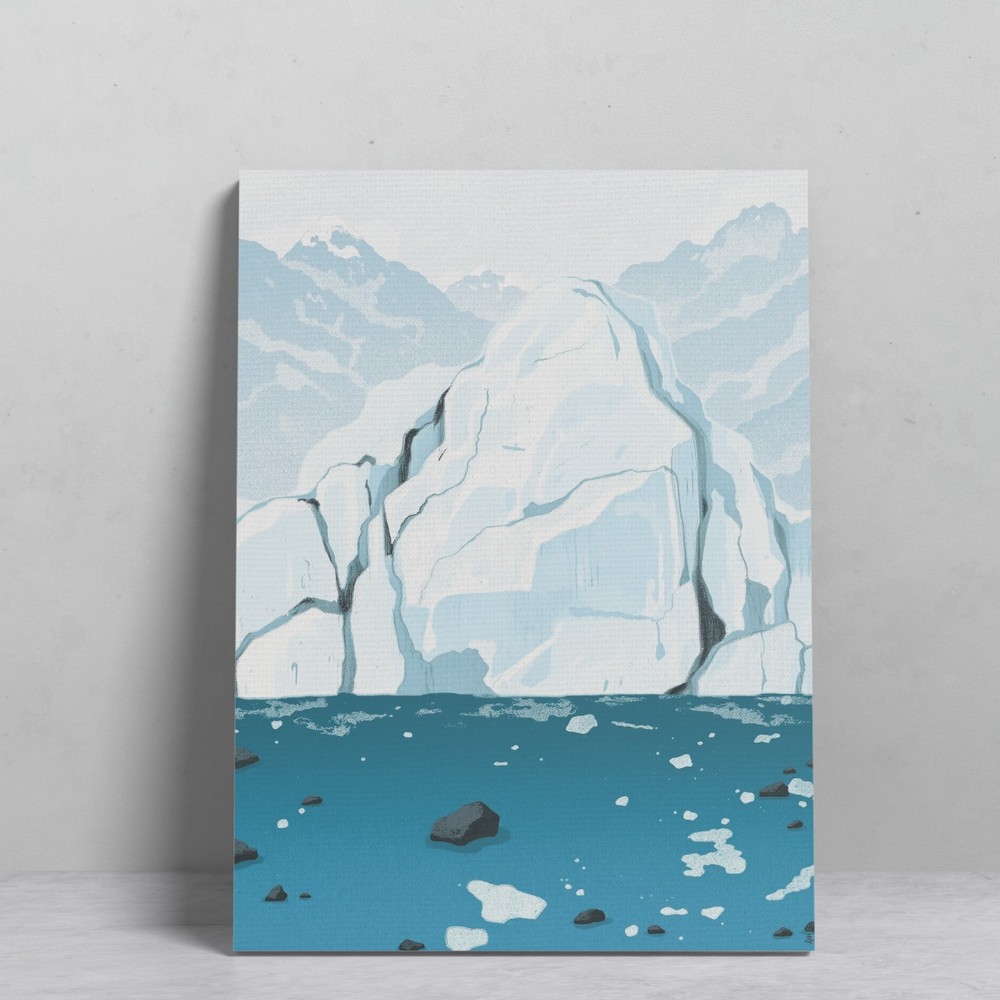 Concise Glacier Melting Mountains Living Room Home Decor Landscape Canvas Prints