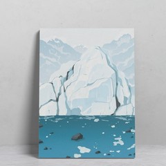 Concise Glacier Melting Mountains Living Room Home Decor Landscape Canvas Prints