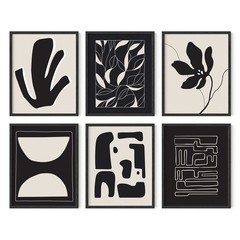 Abstract Art Wall Decor – Set of 6 Modern Art Gallery Display, Abstract Minim…