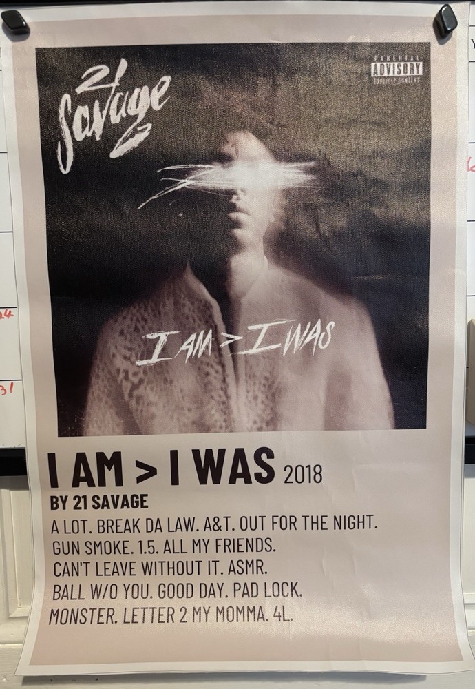 21 Savage 16×24 I Am, I Was Durable Canvas Album Poster- Rap Hip Hop Wall Art