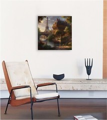 Paris painting canvas gift cityscape France art urban skyline wall decor