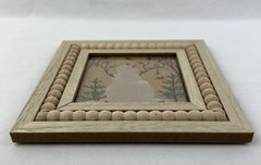 Greenbrier Framed Art Snowman with Shiny Red Cardinals Birds 6.25”x6.25”