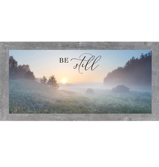 Be Still Christian Sunrise Framed Wall Art Wide Landscape Decor | Multiple Sizes