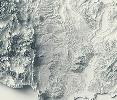 United States Map, USA 2D Relief Map, United States Vintage Map – 2D Flat Print