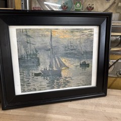 Sunrise Painting by Monet Classical Art Framed Print, 13”x16”