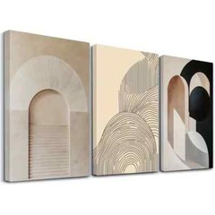 3pcs Bohemia Paintings In Low Saturated Colors Canvas Unframed