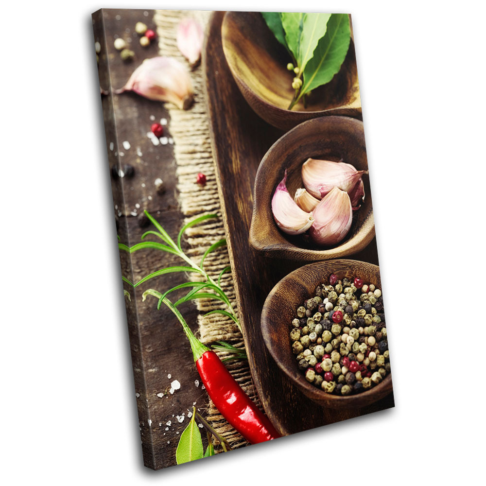 Spices Restaurant Food Kitchen SINGLE CANVAS WALL ART Picture Print VA