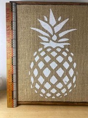 Handcrafted Pineapple Artwork By Sapna Shah Burlap Canvas & Wooden Frame Home &