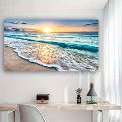 Beach Sunset Canvas Print Nordic Wall Art Large Landscape Home Decor 50*100