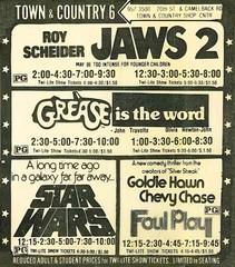 Jaws 2 – Grease – Star Wars Theatre Ad Final 1978 POSTER 24 X 18 Inches Wall Art
