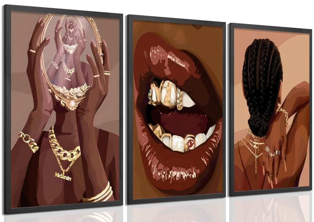 Black Girl Posters Wall Art Set of 3 Black Woman African American Women Wall …